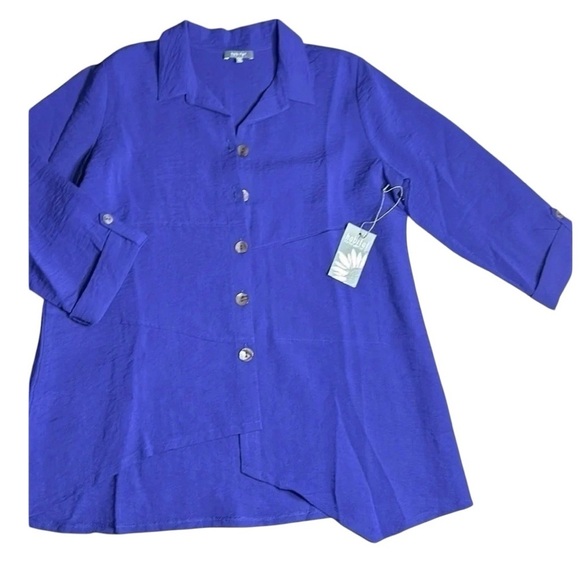 Habitat shirt /tunic, purple women NWT med &large.oversized. Hi-lo, boho, - Picture 3 of 16